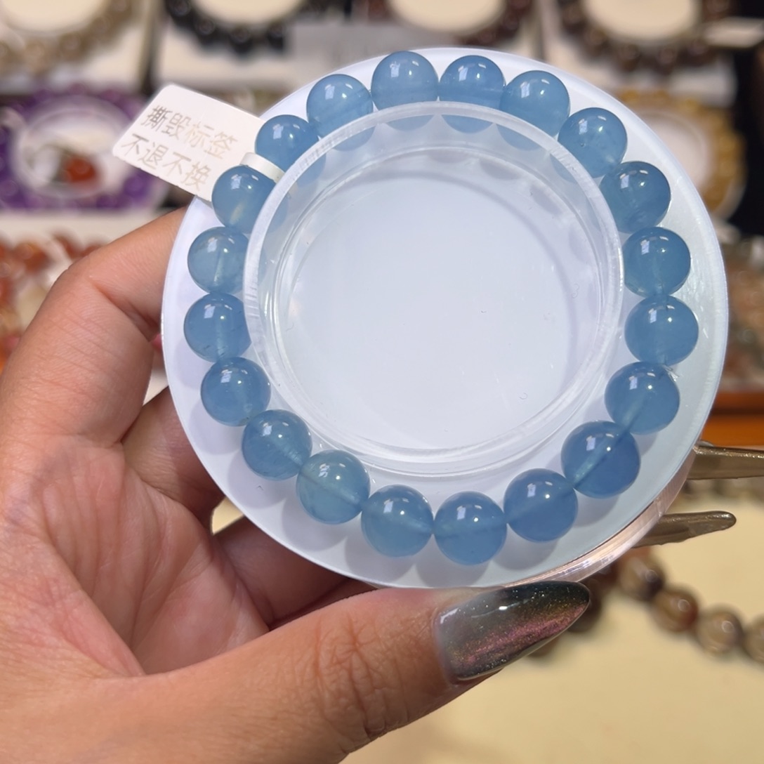 海蓝宝石手链未镶嵌海蓝宝9+