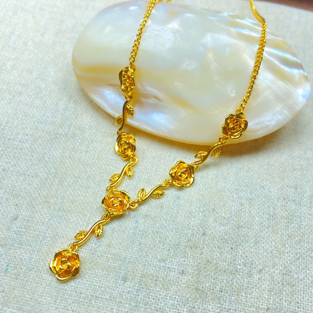  K04133经典黄色玫瑰花一体项链多样性发货49180