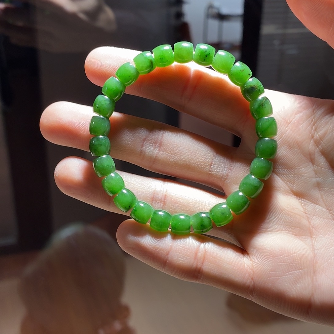 和田玉未镶嵌手链俄碧玉7/8直