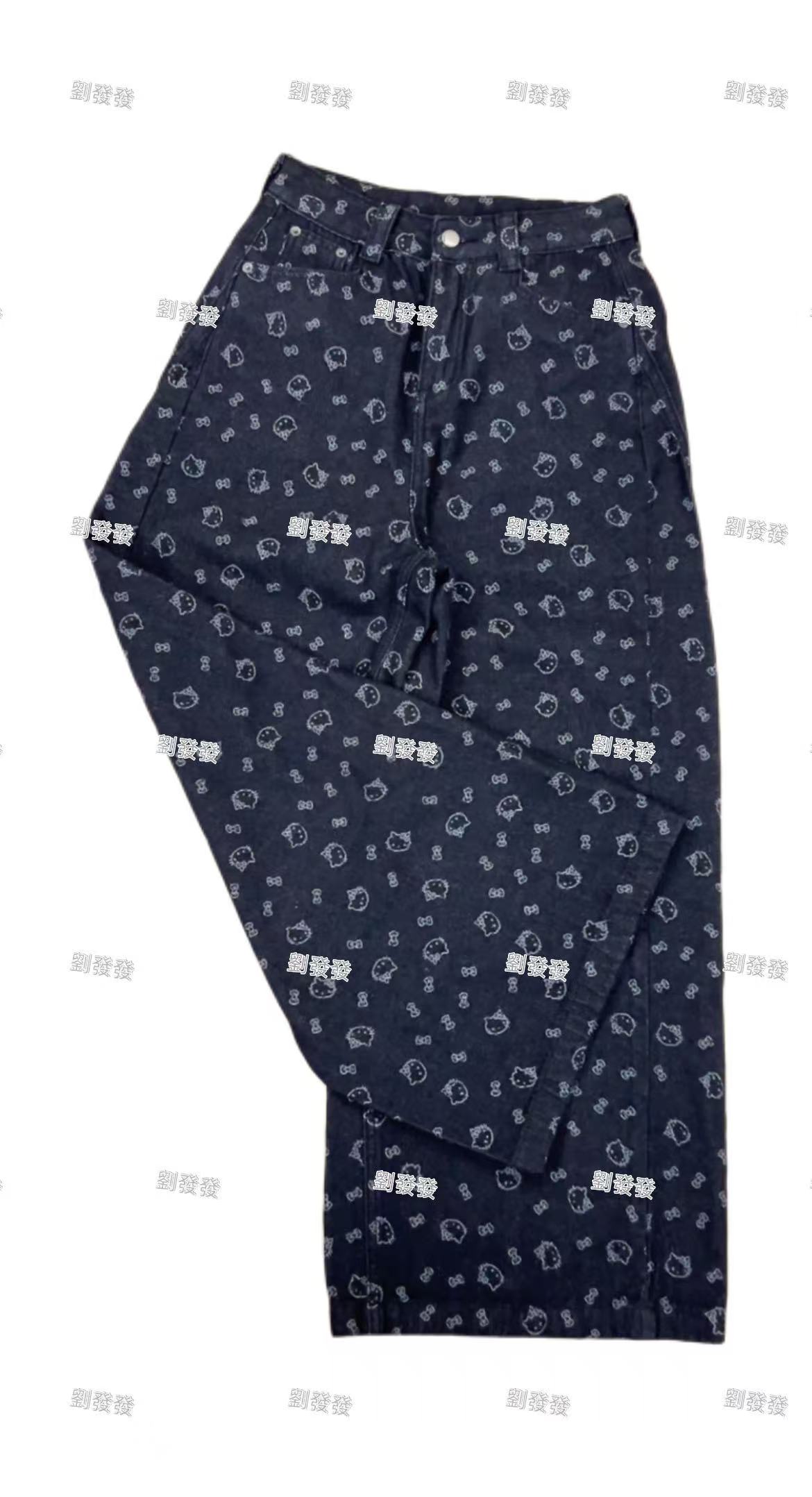 劉發發】【小猫蝴蝶结牛仔裤】K284-新款时尚显瘦百搭秋冬款卡通牛仔