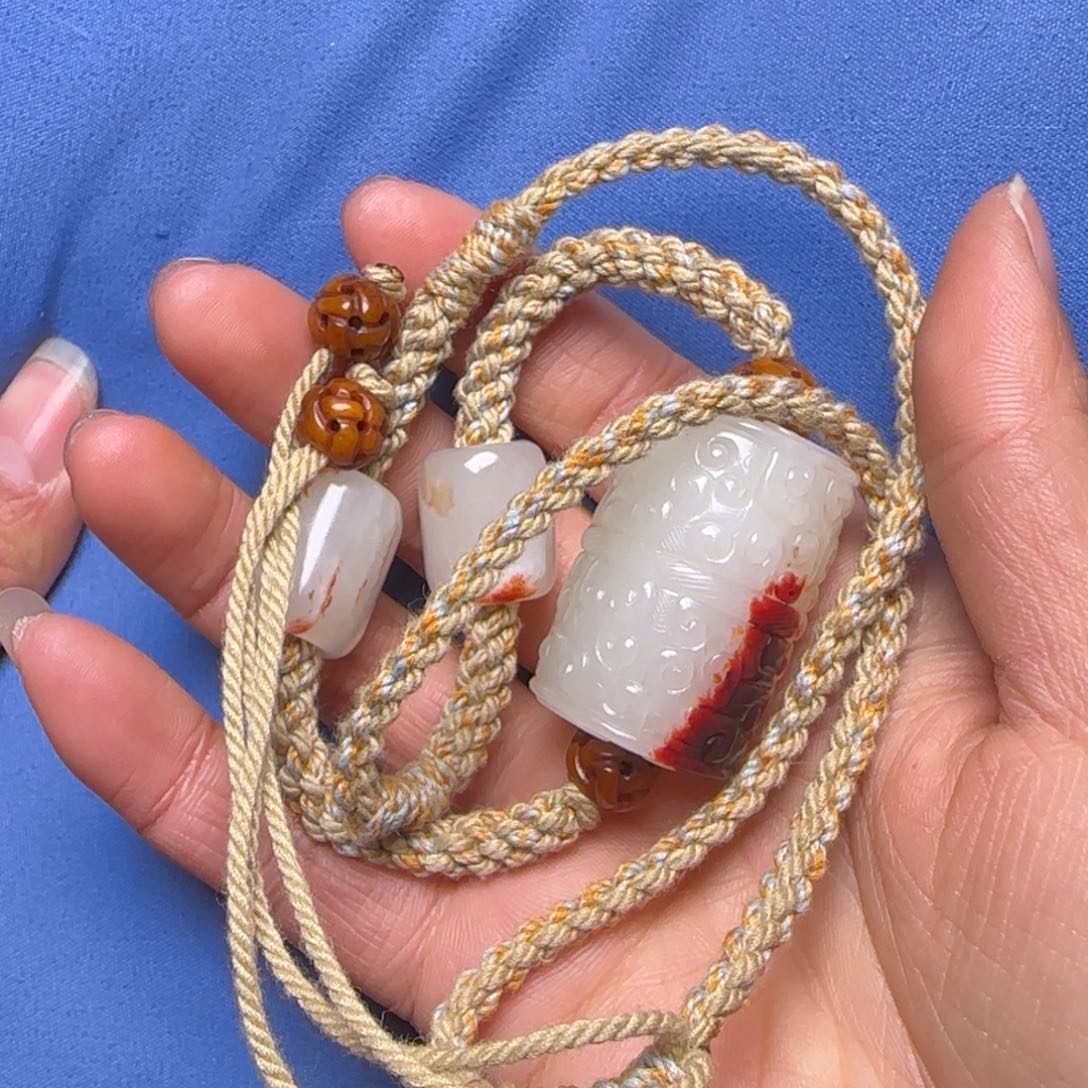 和田玉颈饰未镶嵌东**喜