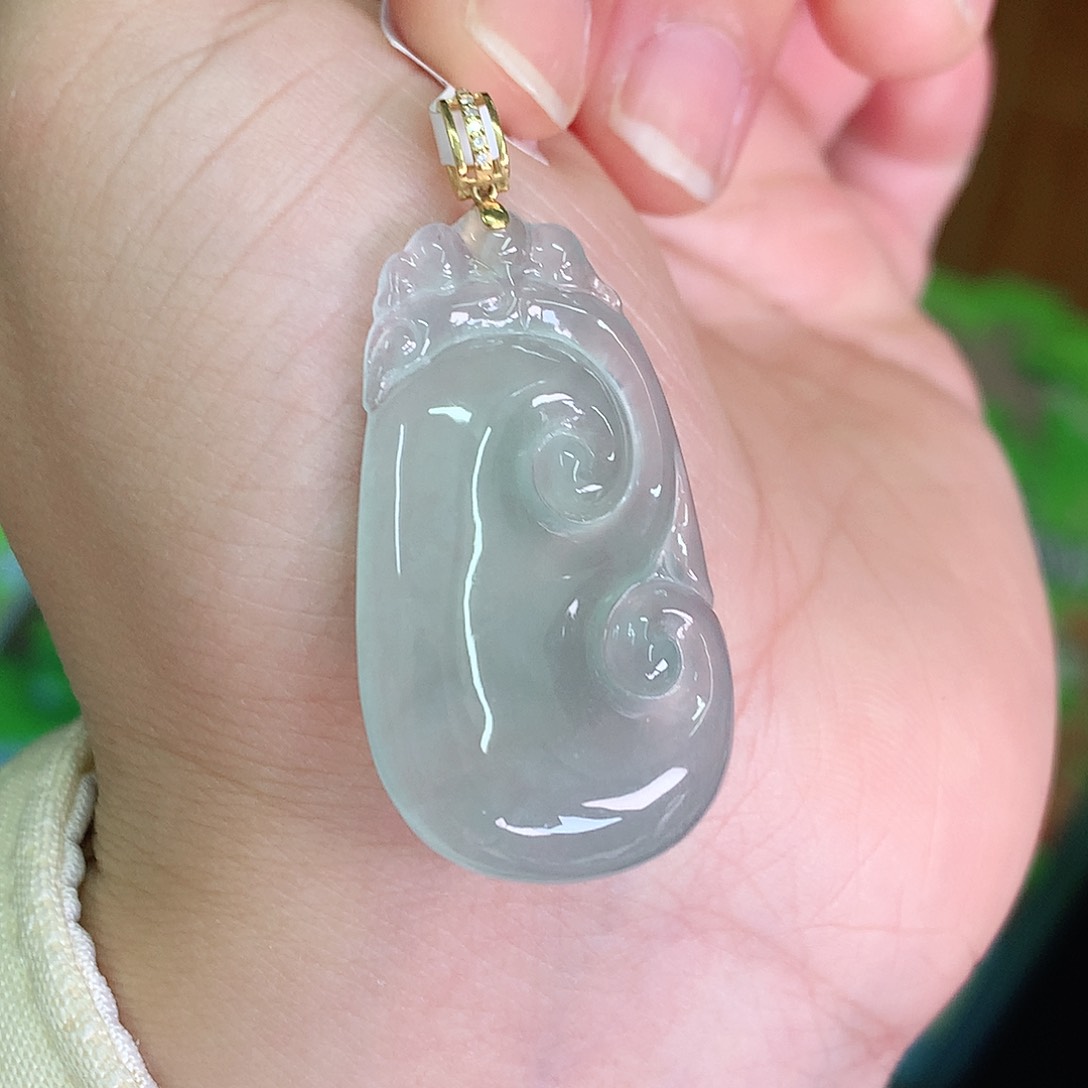 翡翠颈饰18K金镶嵌y****丫冰胶晴如意