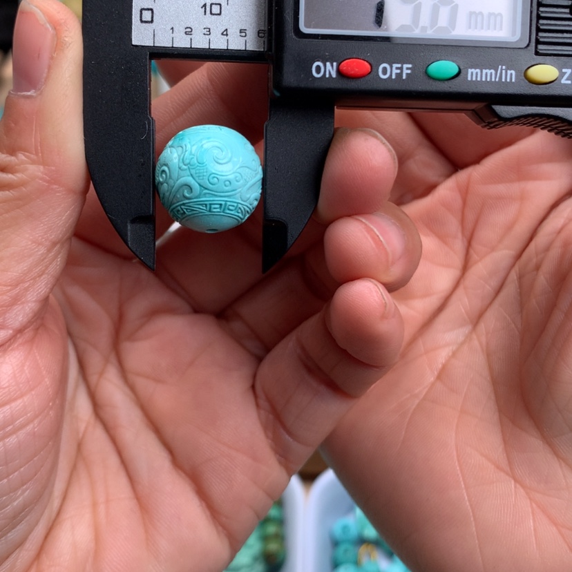 【闪购商品】绿松石福利雕刻龙凤珠未镶嵌