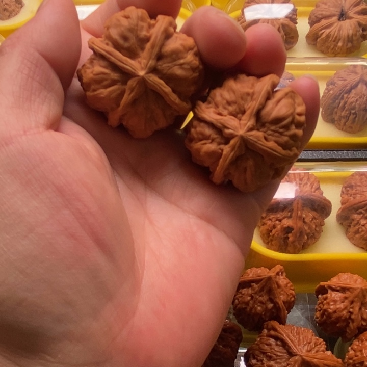 桃核把件文玩核桃蛤蟆头四棱39