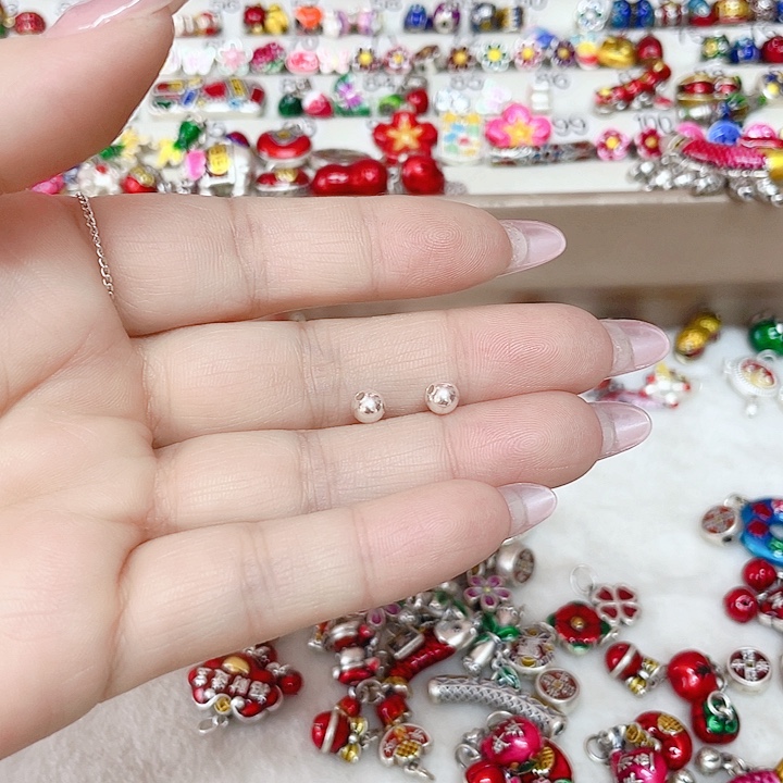 语***）足银珐琅足银珠子手链配件