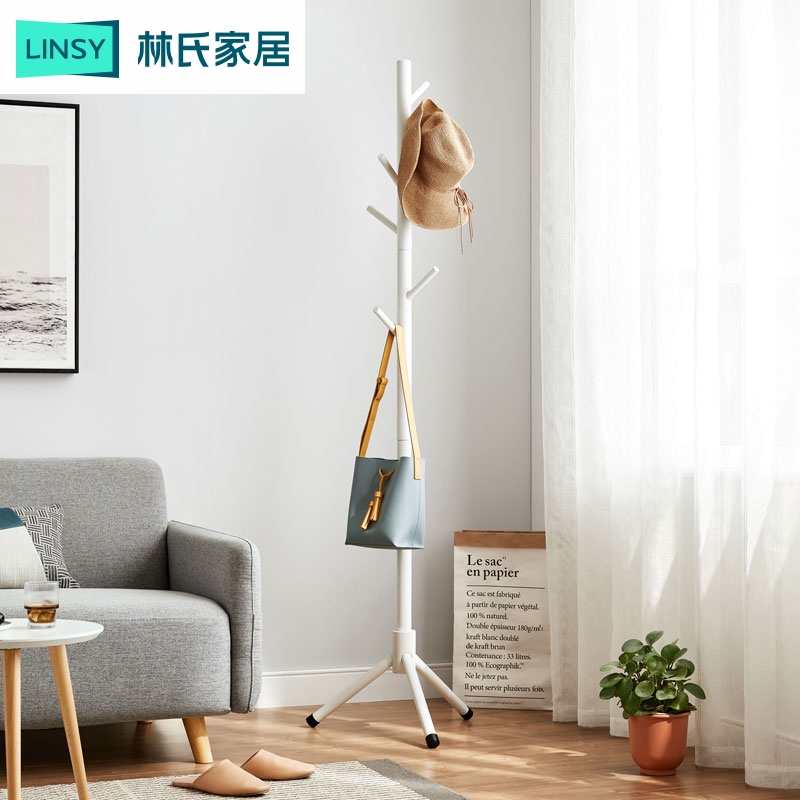 林氏家居全实木换鞋凳收纳型挂衣架一体多功能衣帽架LS176G1 ZH