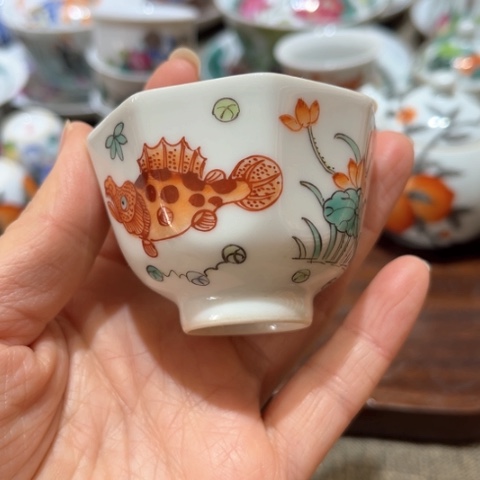 手绘茶杯盖碗壶承