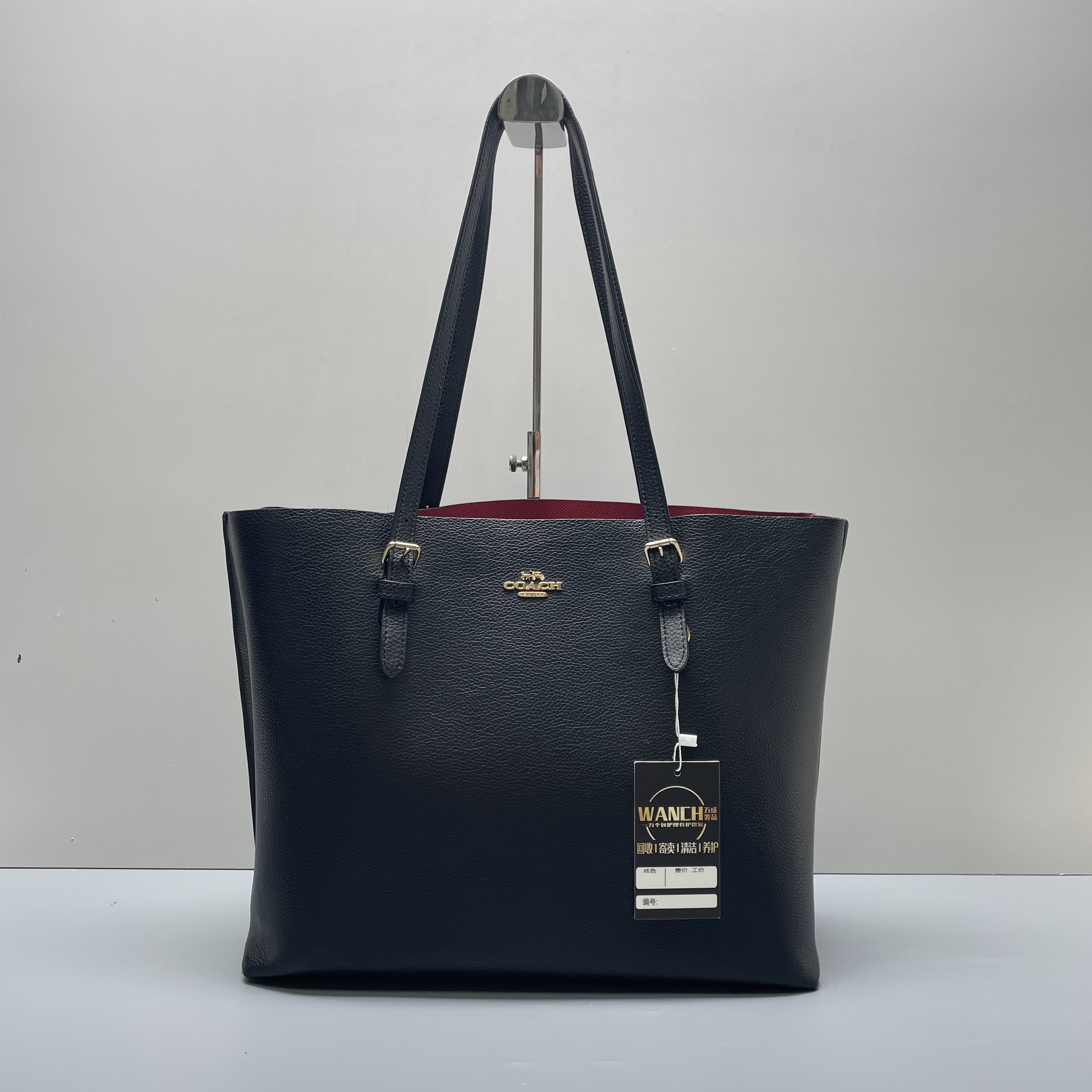 95新 COACH/蔻驰 mollie34黑色托特包34*28*13cmE113022时尚经典