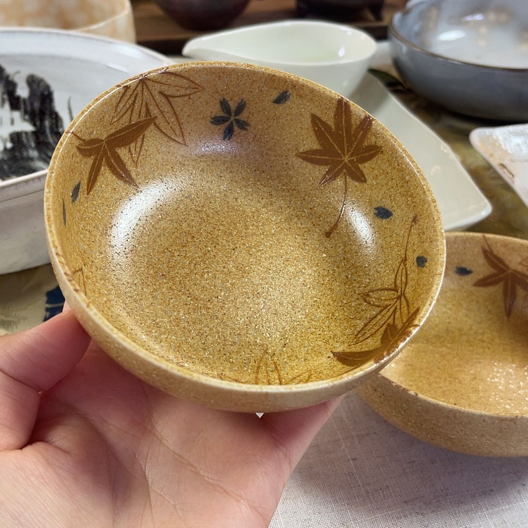 瓷片橘吉枫叶干饭碗2