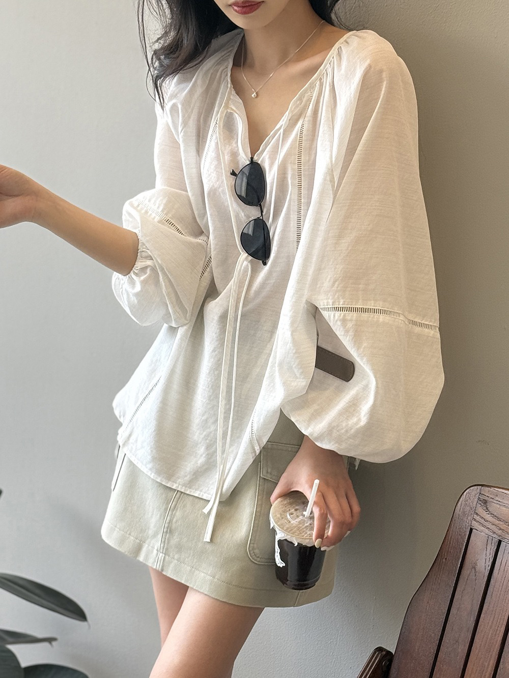 （洺语定制）微胖日系文艺复古长袖女夏季宽松设计感娃娃衫小众衬衣