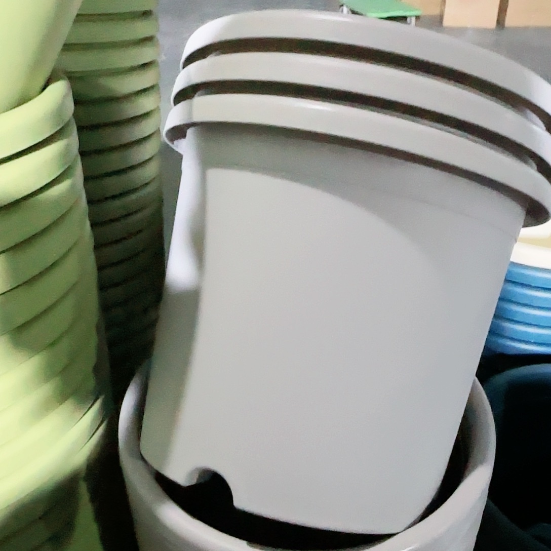 树脂四季盆5#无拖灰白3