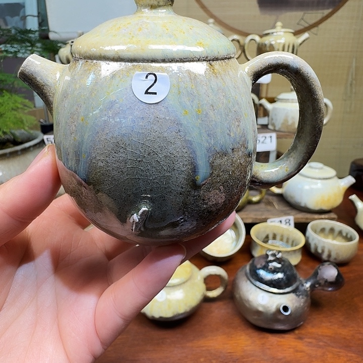 建水紫陶白泥柴烧壶微瑕