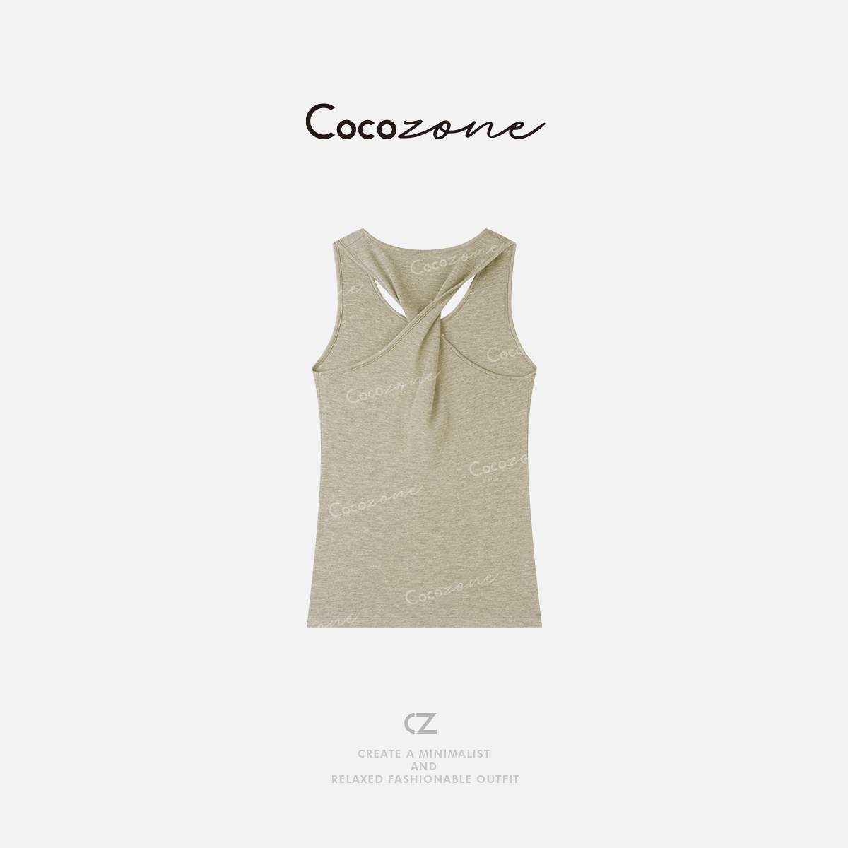 COCO ZONE刘一一【绵羊毛莱赛尔混纺】纯色修身刺绣背心 CD1A0652