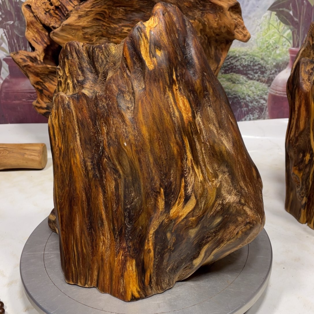 K****木花果香天然随形摆件，土埋老料自然香韵造型独特