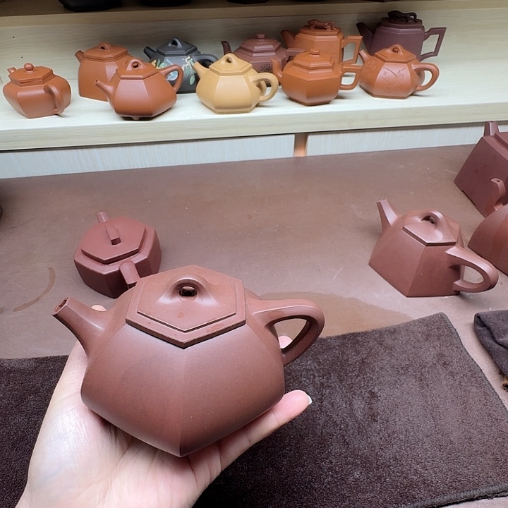 茶壶紫泥清****云半手六方石瓢300c c