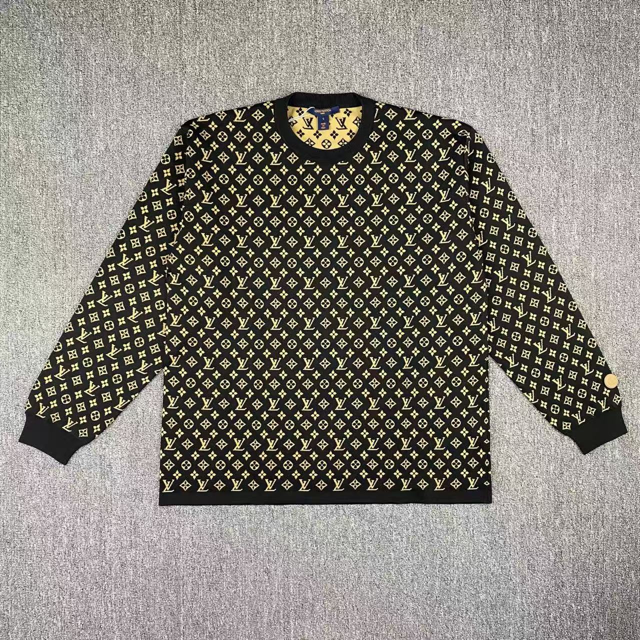 未使用 LouisVuitton/路易威登 251257/S码/老花满印圆领针织上衣