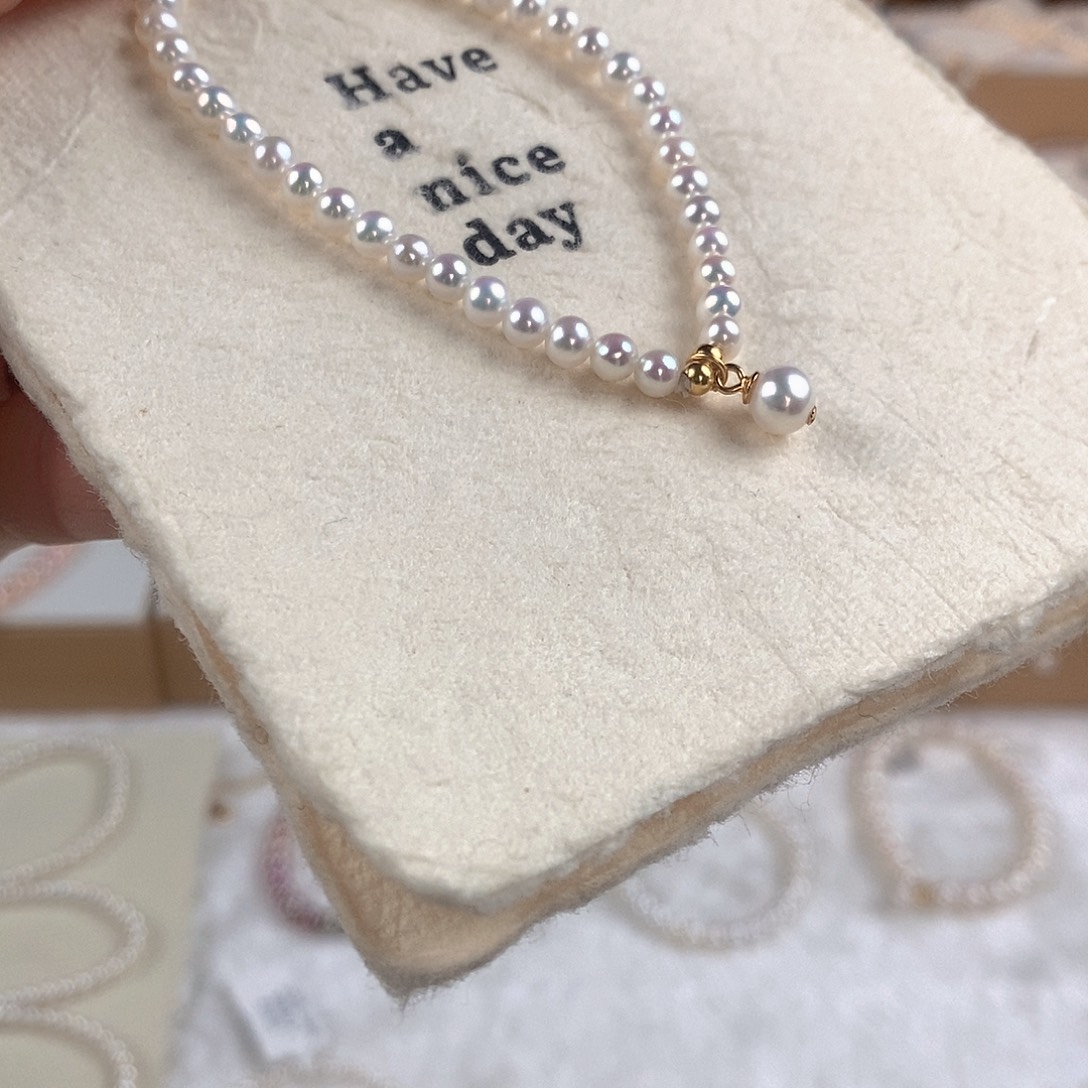 手绳18K金镶嵌淡水珍珠