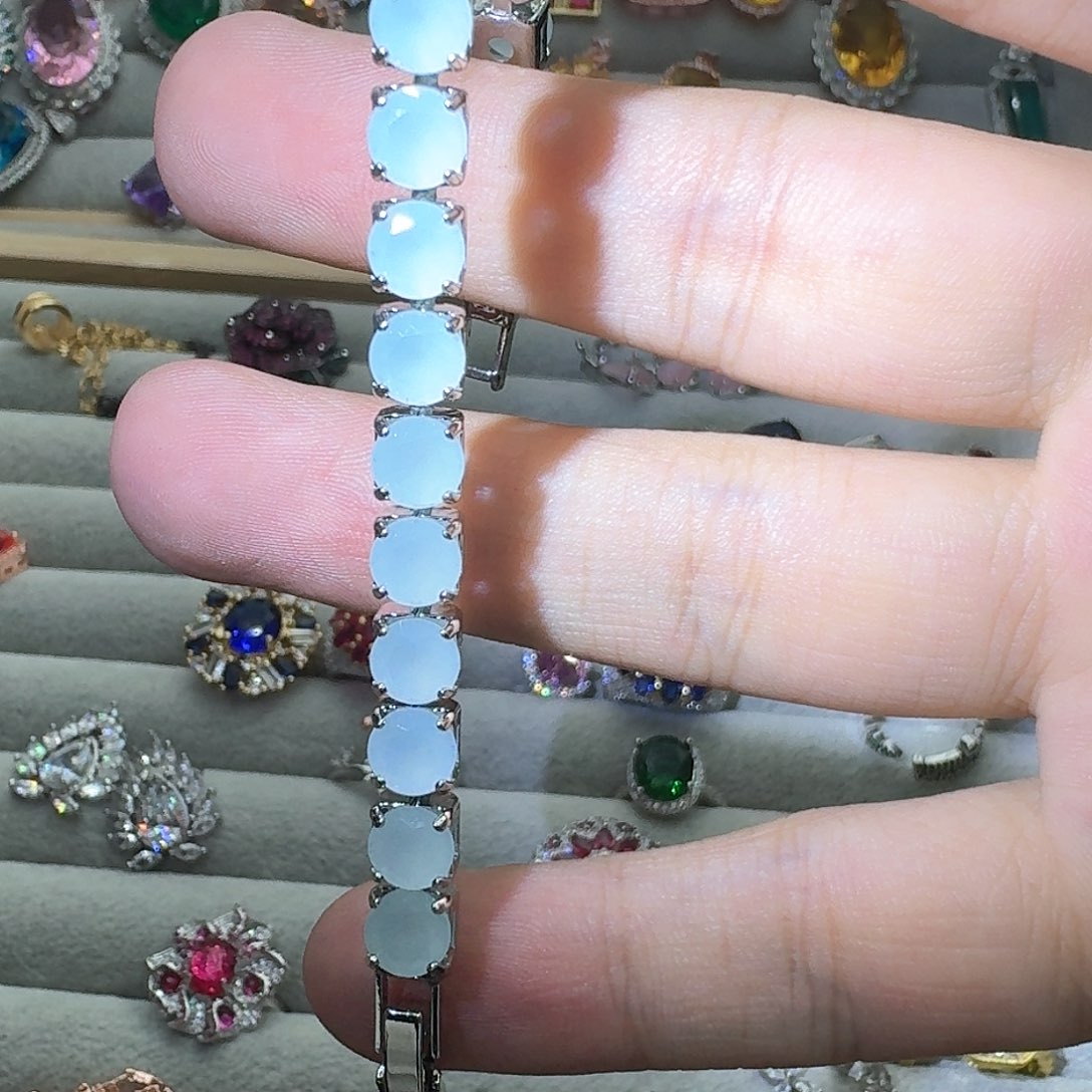 绿水晶戒指银S925镶嵌