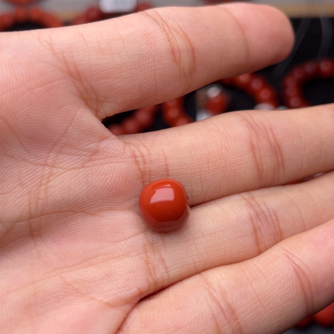 昱***G南红玛瑙未镶嵌手串H9.5mm满肉老型