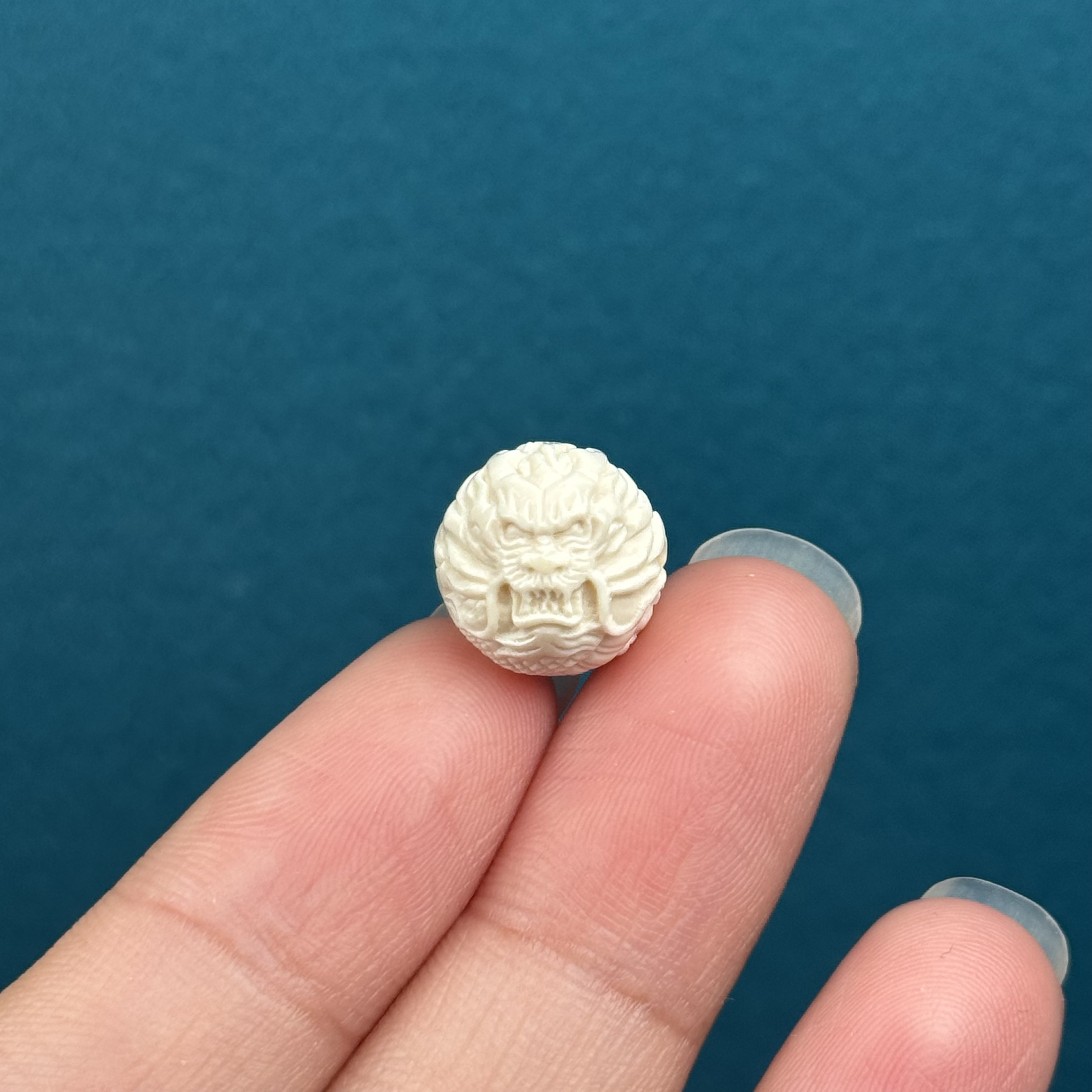 D62-75天然猛犸牙雕刻龙珠12.3mm一物一图支持鉴定