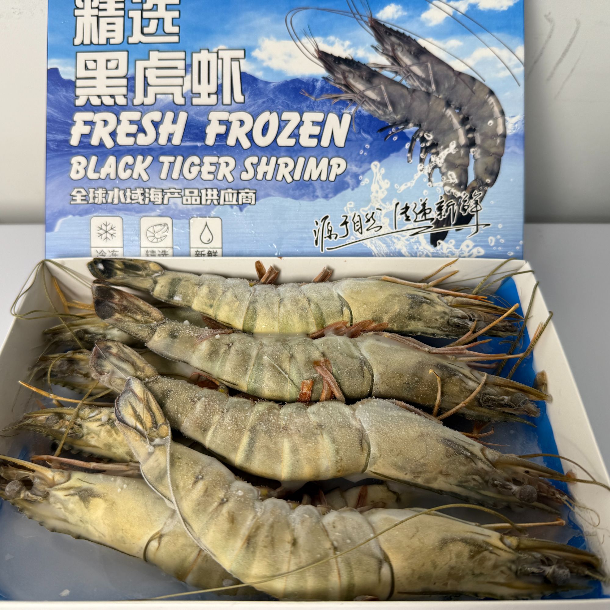 活冻黑虎虾8只大号