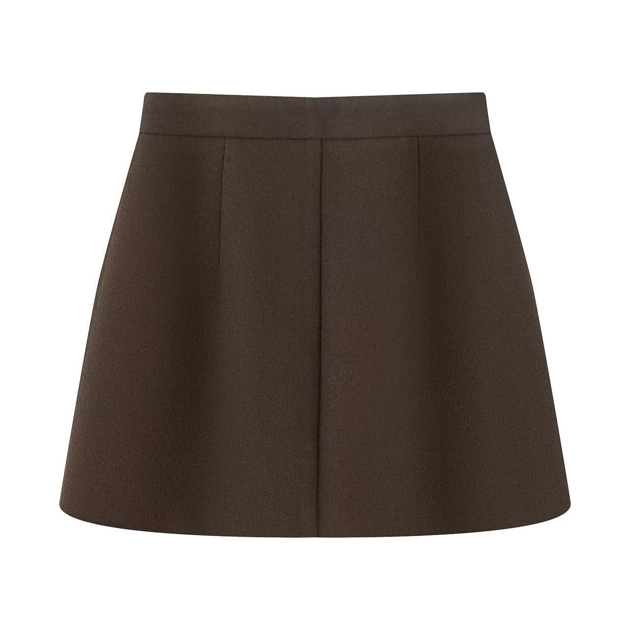 -2025秋冬新高级时尚百搭高腰气质显瘦A字半身裙短裙女4126