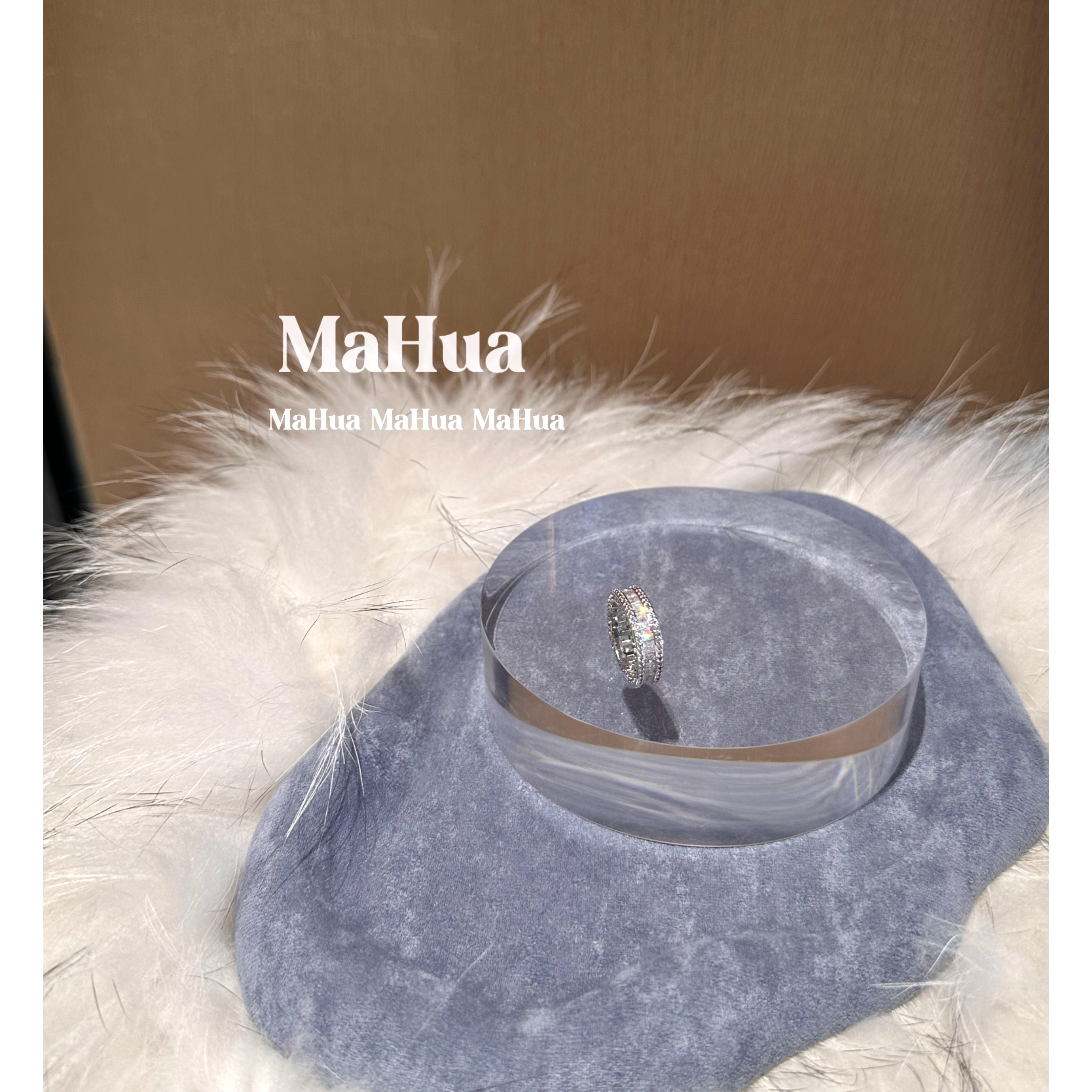 铜合金锆石戒指 P2316 法式百搭银色戒指