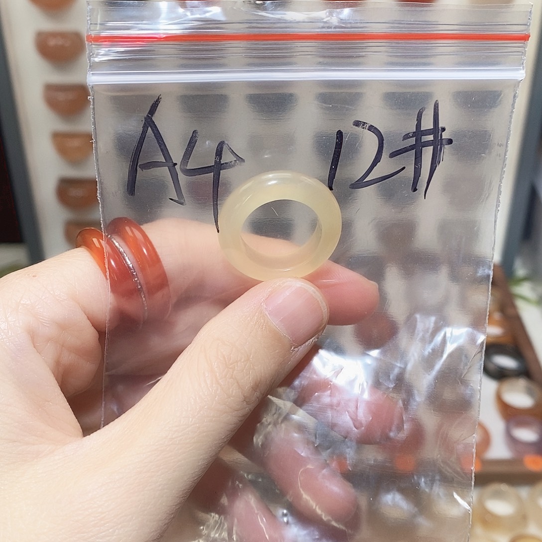 玛瑙/玉髓未镶嵌戒指港12码不退换