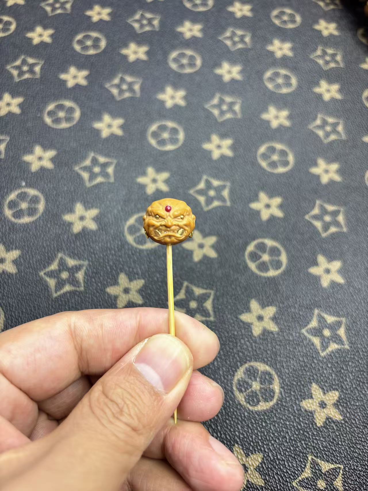 东篱文创 全品无瑕 原皮獠牙恶僧 配饰 恶僧装饰 大尺寸 猴头配珠