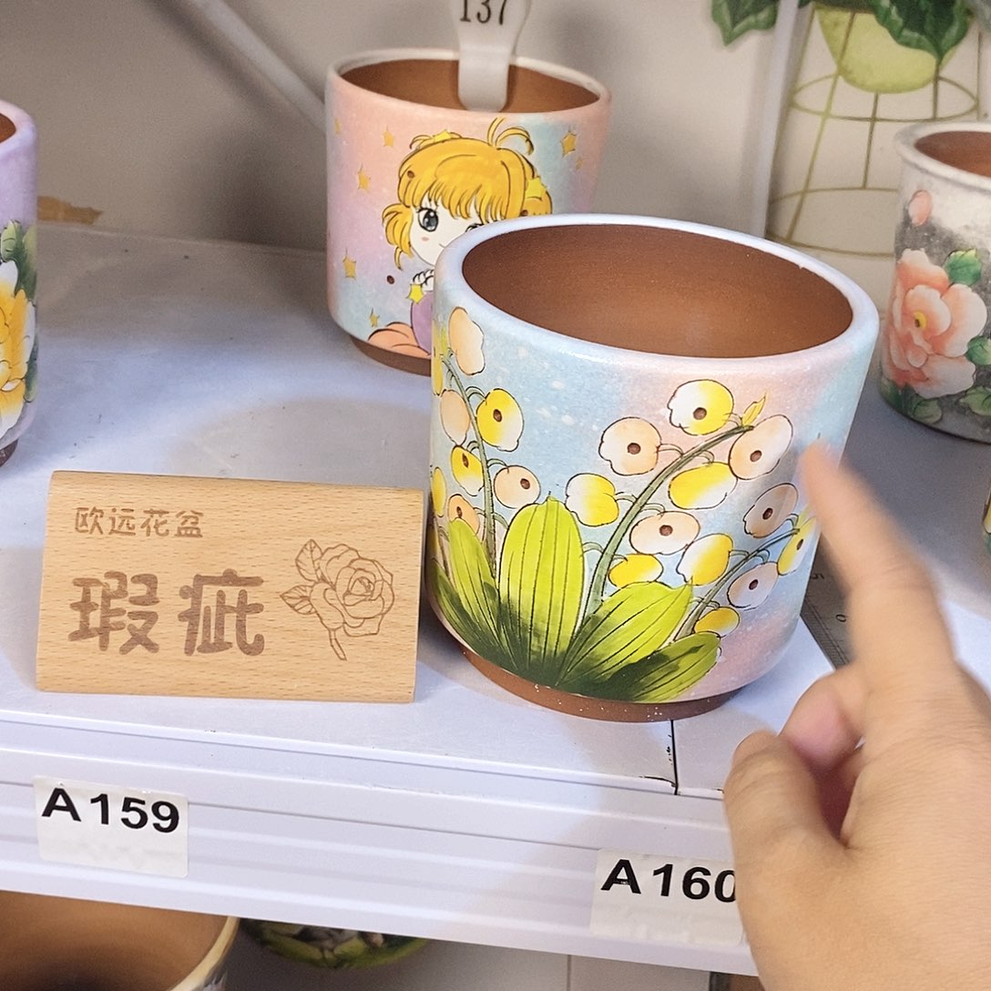 紫砂花盆红陶手绘花盆