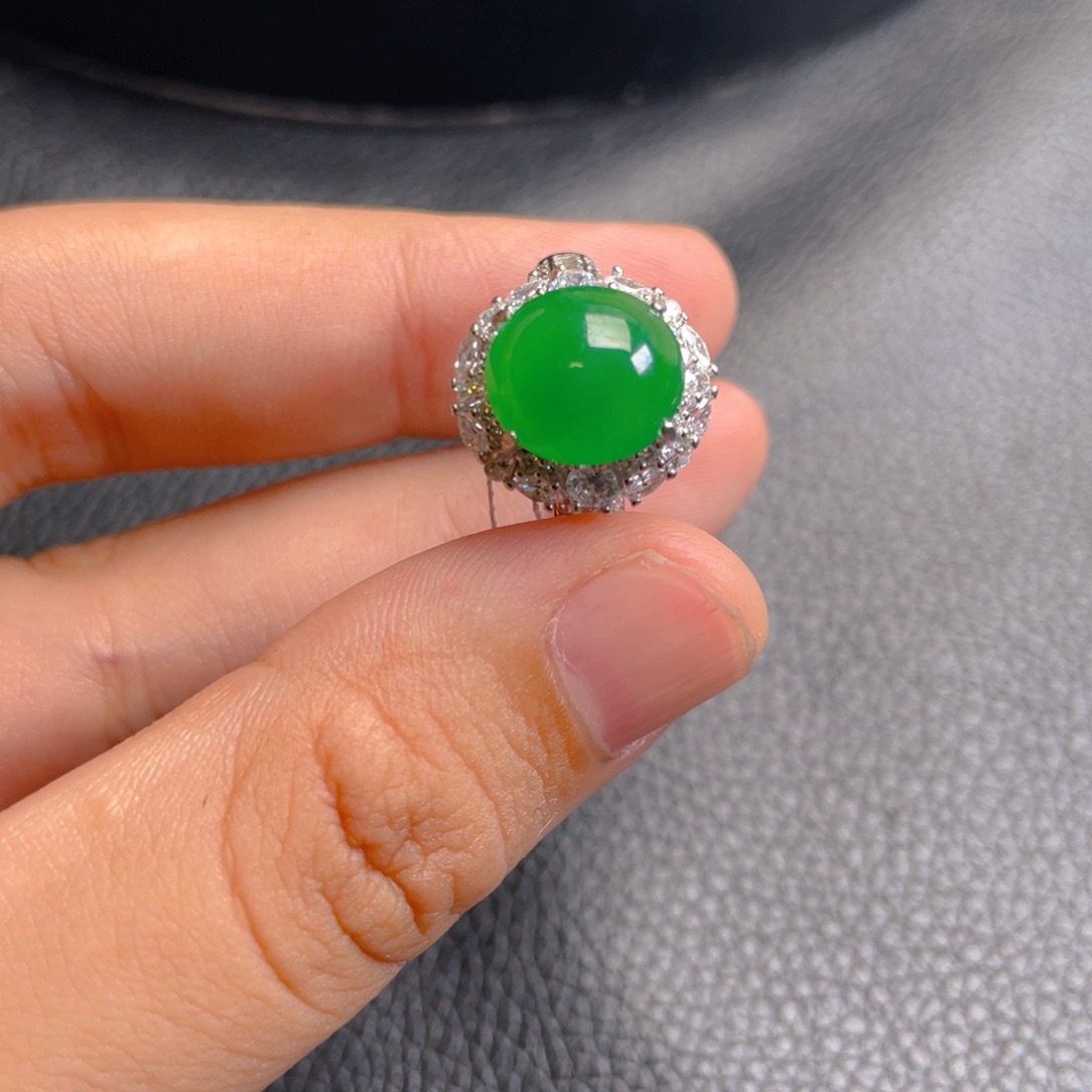 翡翠银S925镶嵌吊坠(不含链)