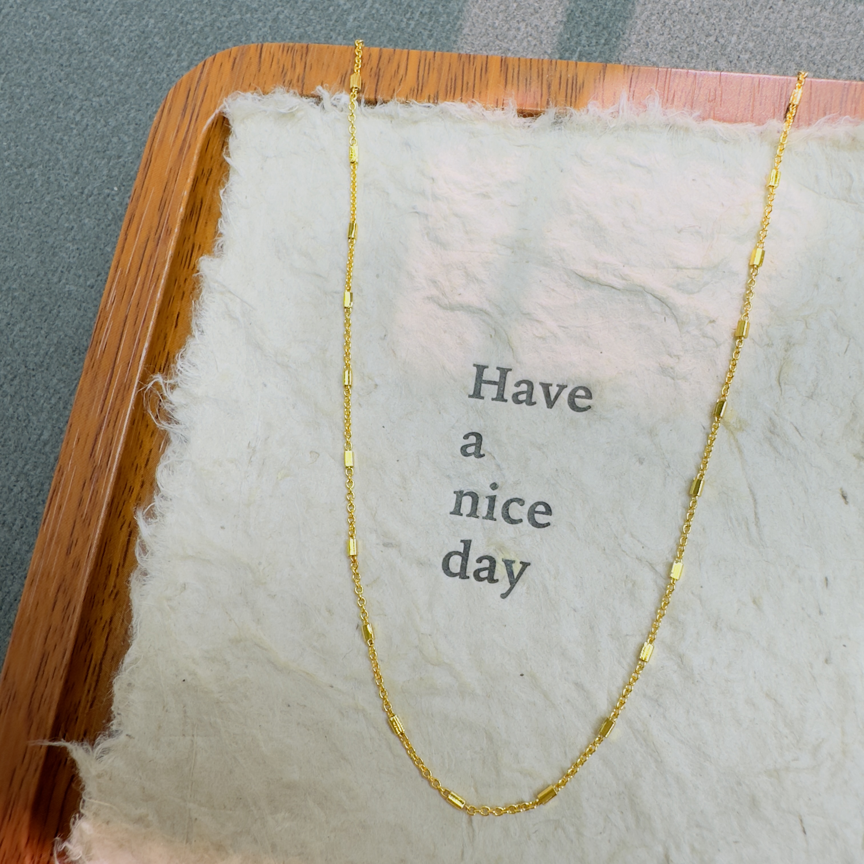 【丁老头甄选】黄色小方块项链30182