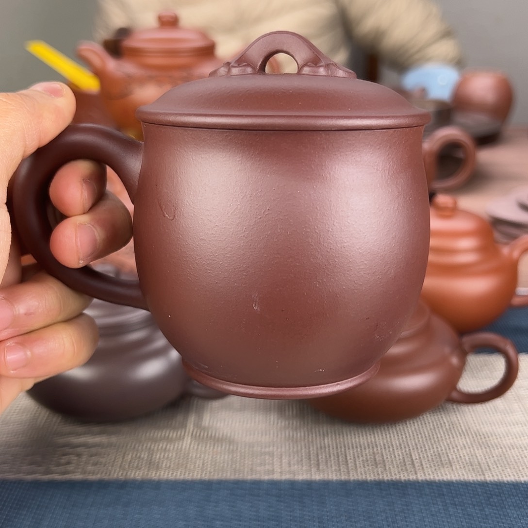 紫砂茶壶如意杯 紫泥