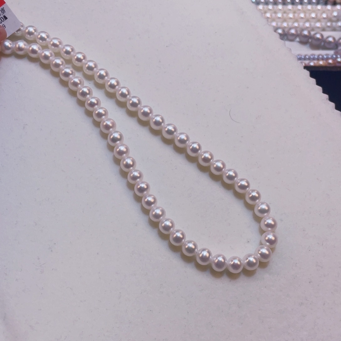 淡水珍珠银S925镶嵌颈饰冷白炫彩极光6/7