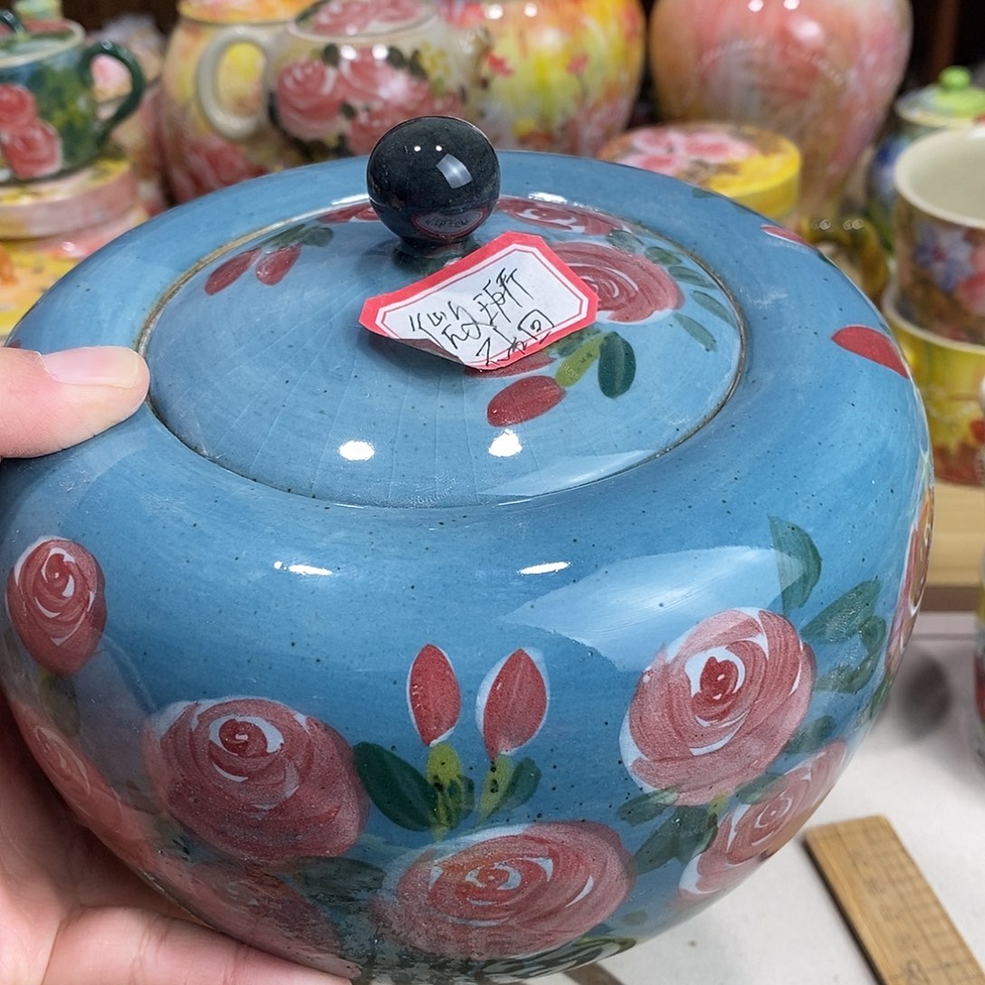 瓷片新年快乐手绘陶瓷