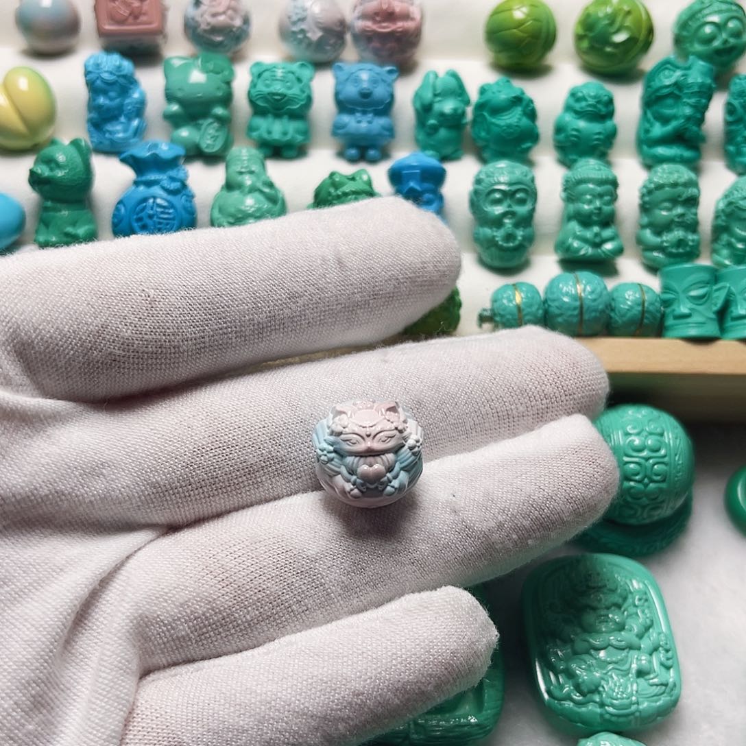 A***_手工雕刻配珠14.7九尾粉色