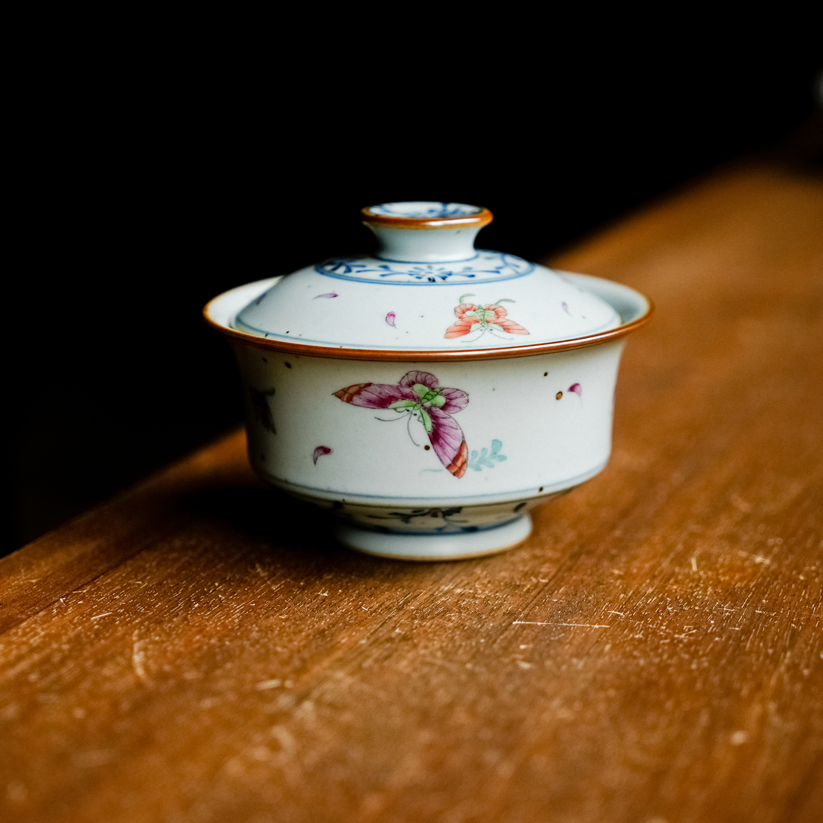 【南青】唐风蝶语盖碗  125ml  NQS060