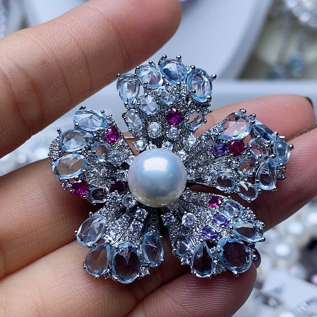 未镶嵌胸针淡水珍珠