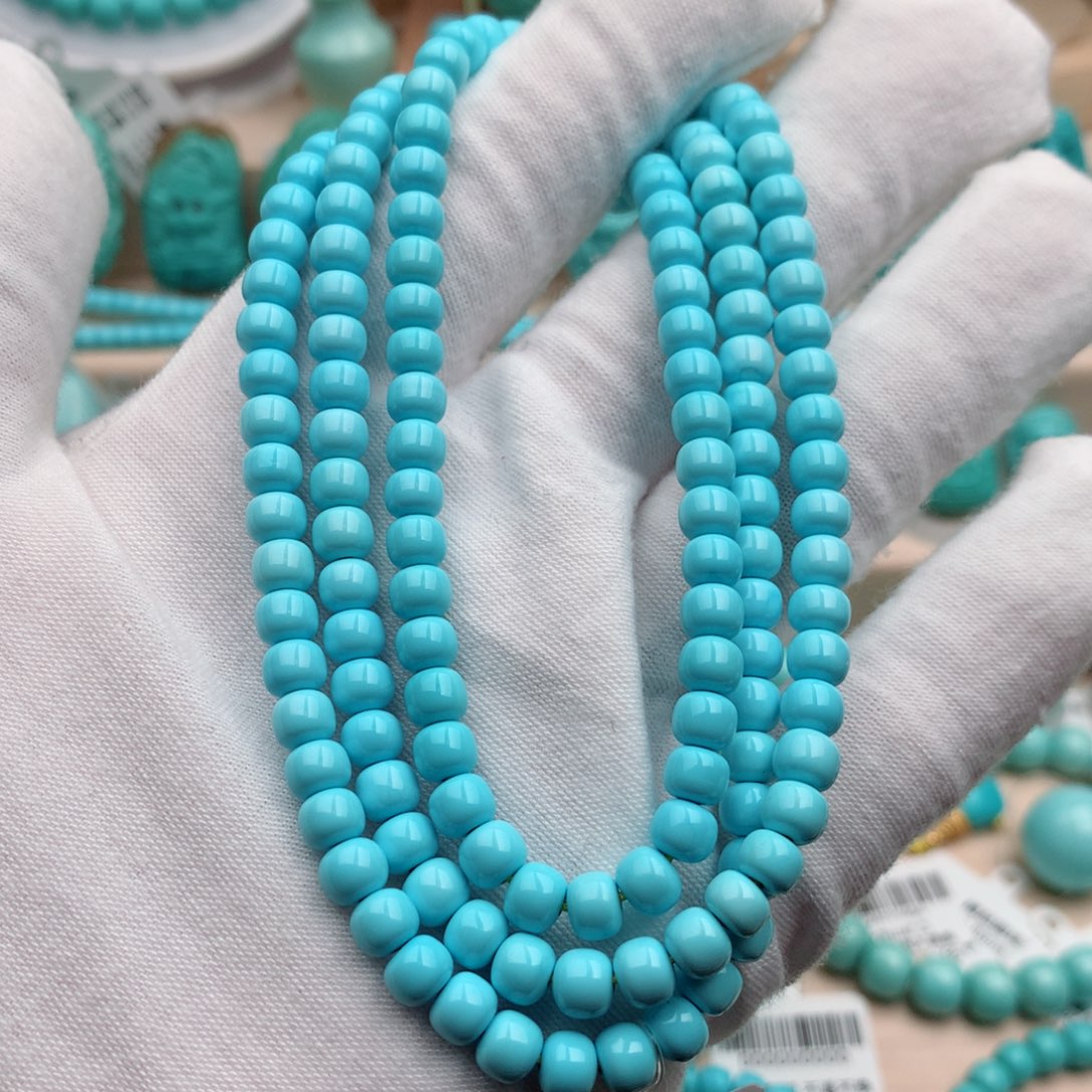 绿松石珠宝奇石未镶嵌5.3mm