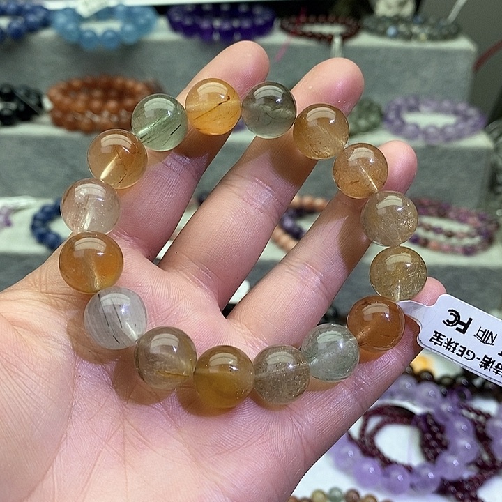 水晶手链未镶嵌彩兔毛13.2