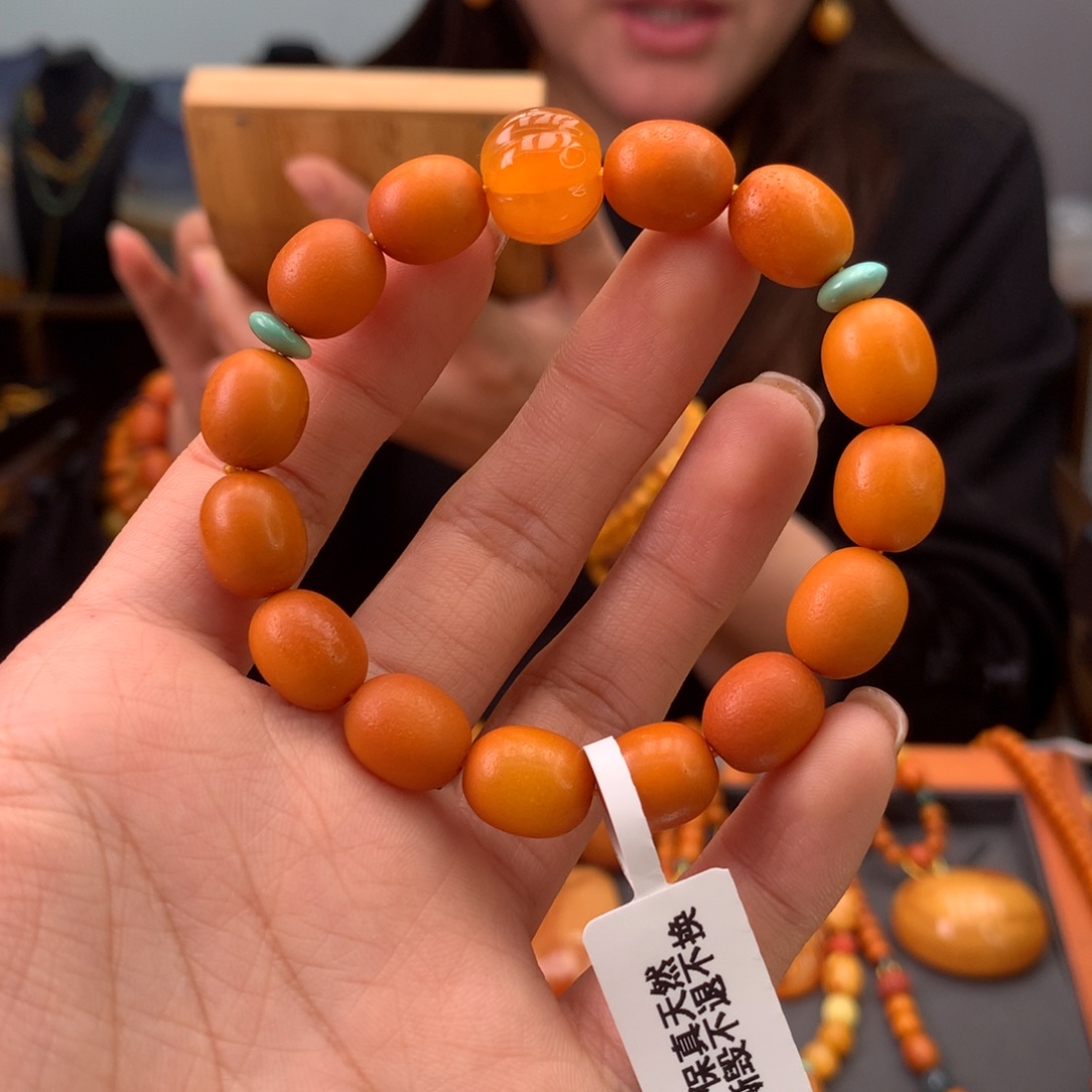 蜜蜡手串未镶嵌天然