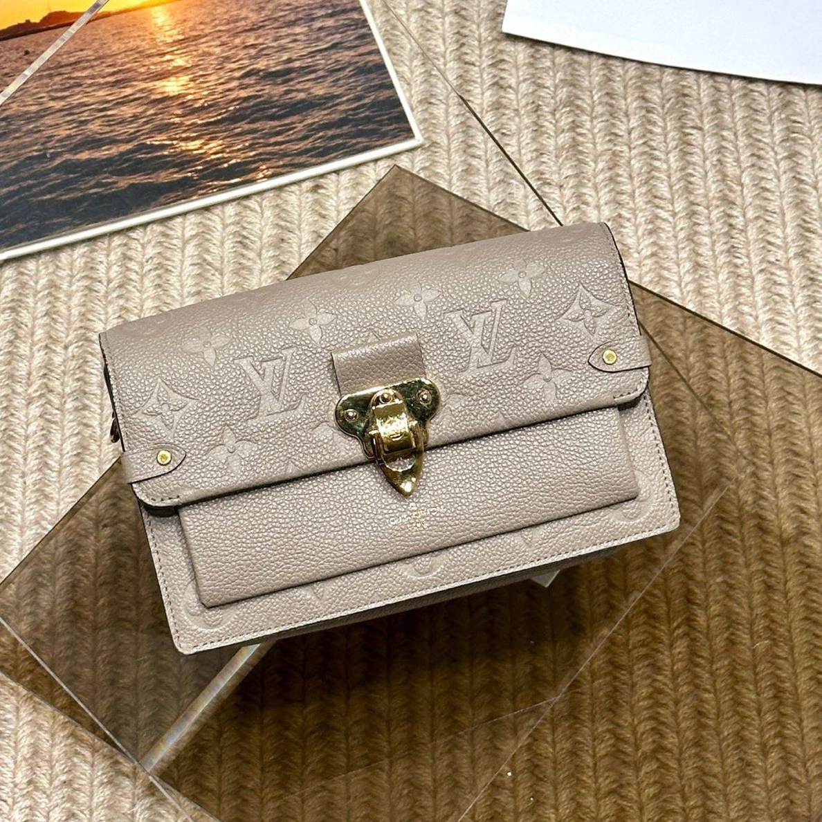 99新 LouisVuitton/路易威登 大象灰金Vavin woc链条包 芯片款 