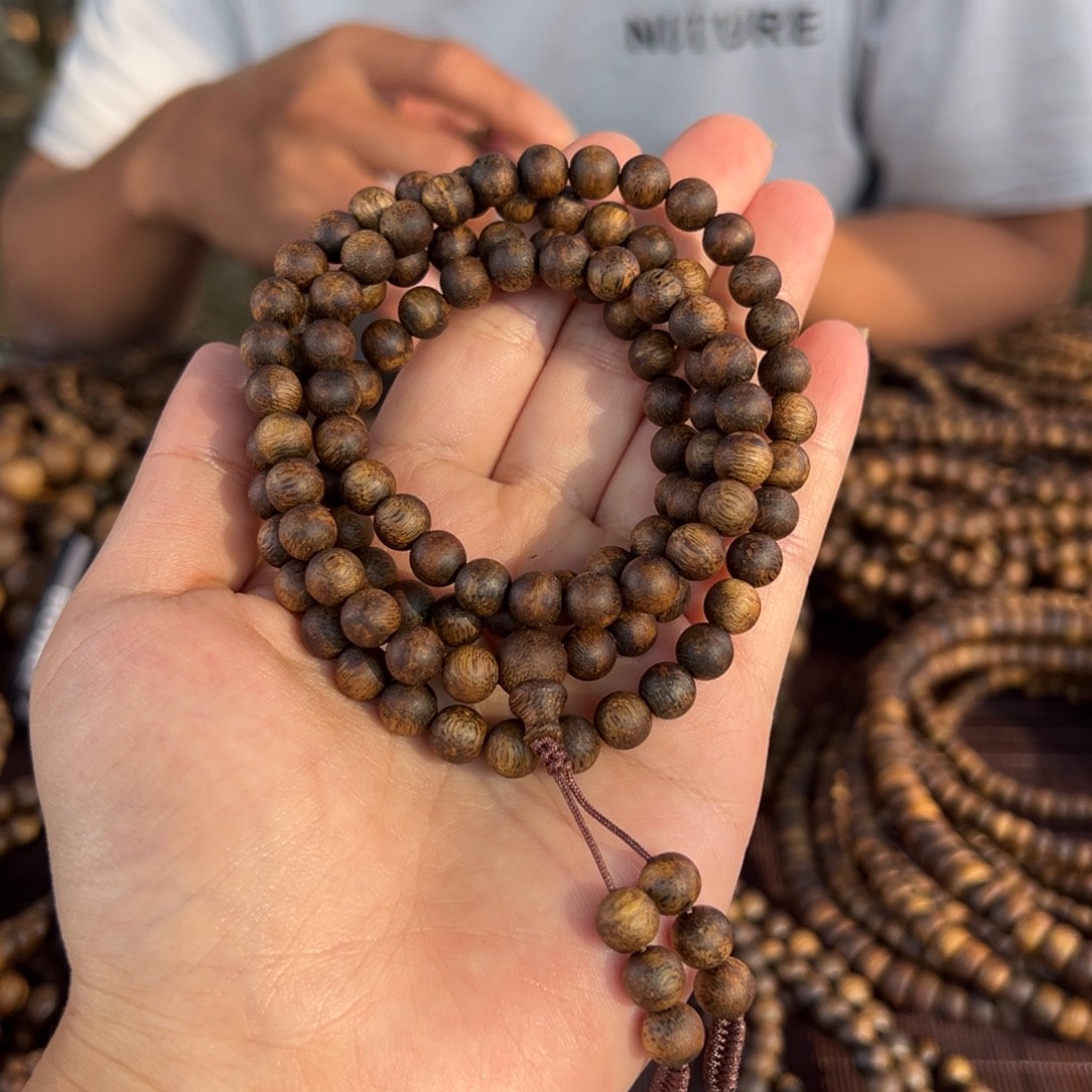 沉香手串卡7规格圆珠多圈 17克+ 95分沉陆河多样发货一条