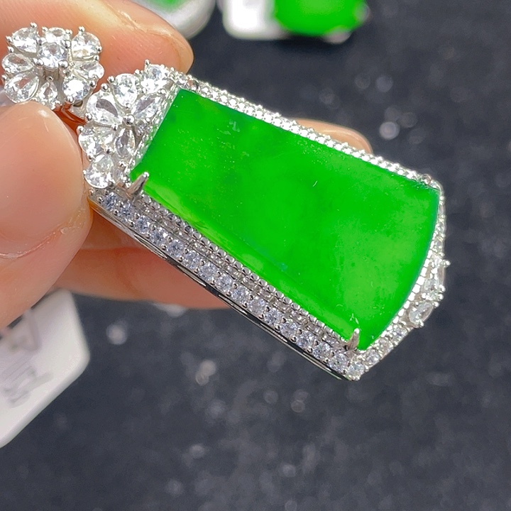 翡翠银S925镶嵌吊坠(不含链)瀚**众