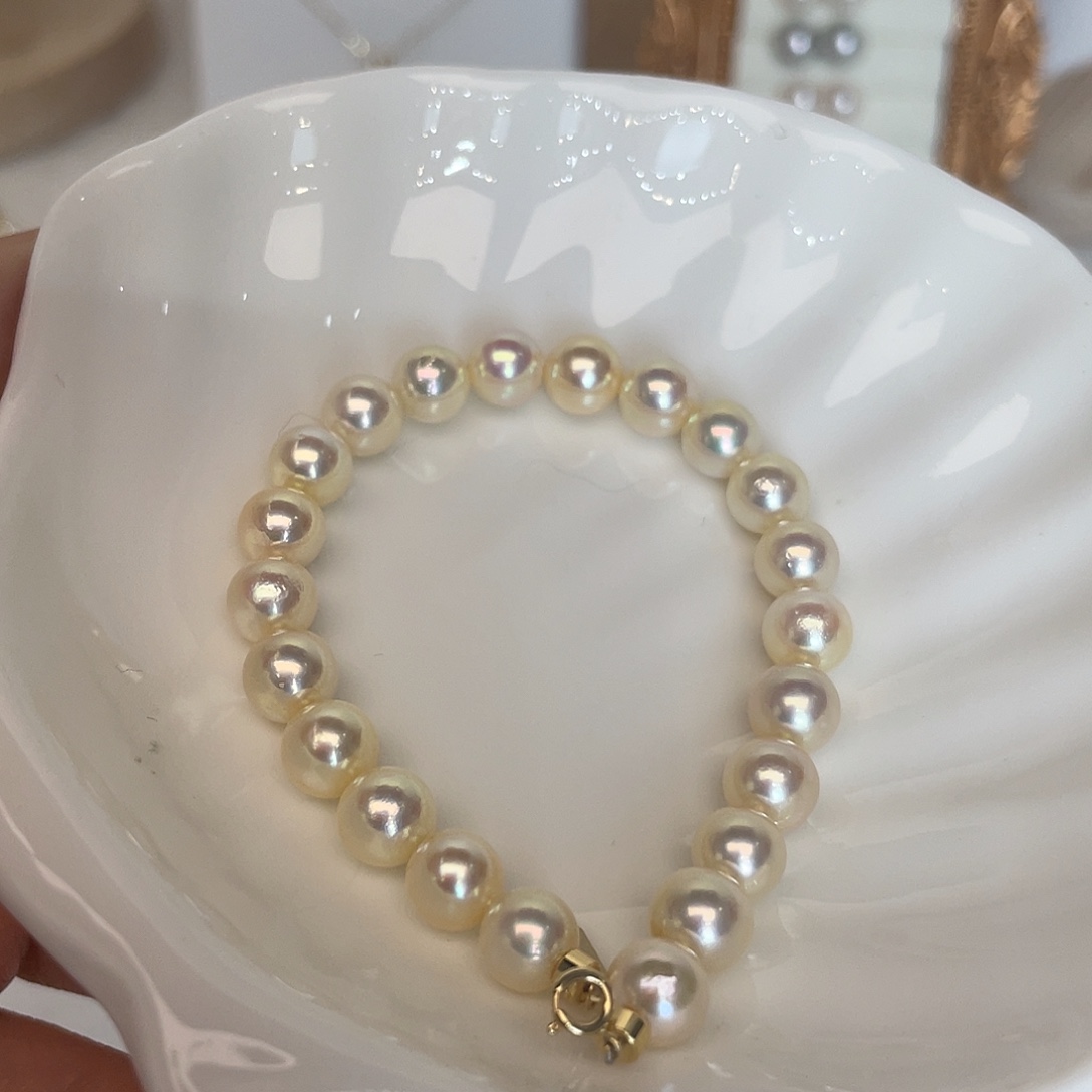 海水珍珠18K金镶嵌手绳