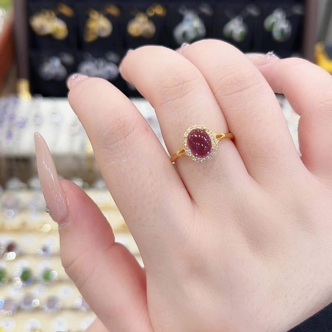 戒指银S925镶嵌水晶