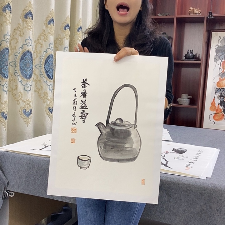 国画纯手绘国画写意作品34*46