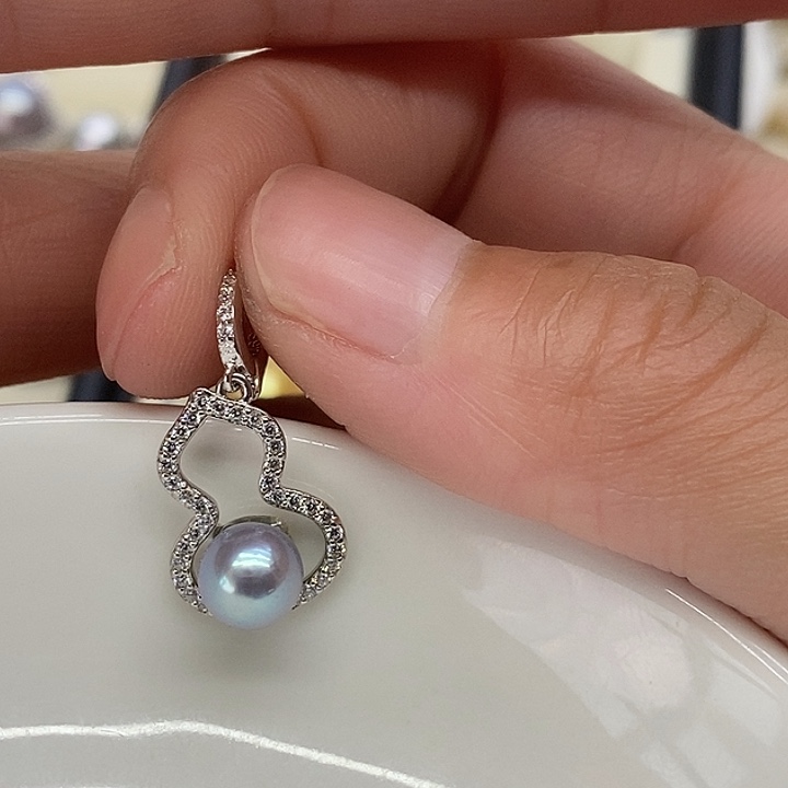 海水珍珠银S925镶嵌吊坠(不含链)不带证书