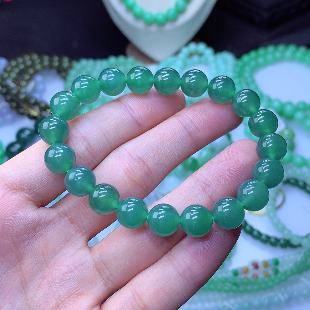 翡翠毛衣链未镶嵌风*月