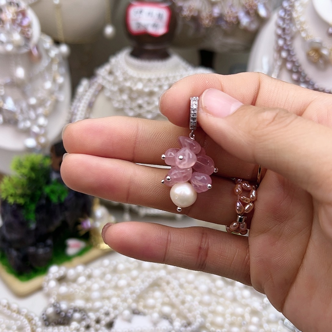 淡水珍珠颈饰银S925镶嵌